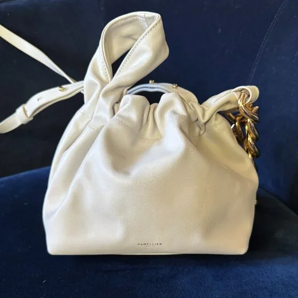 Gorgeous! Like New DeMellier Cream Leather Chain Bucket Bag - Picture 3 of 12
